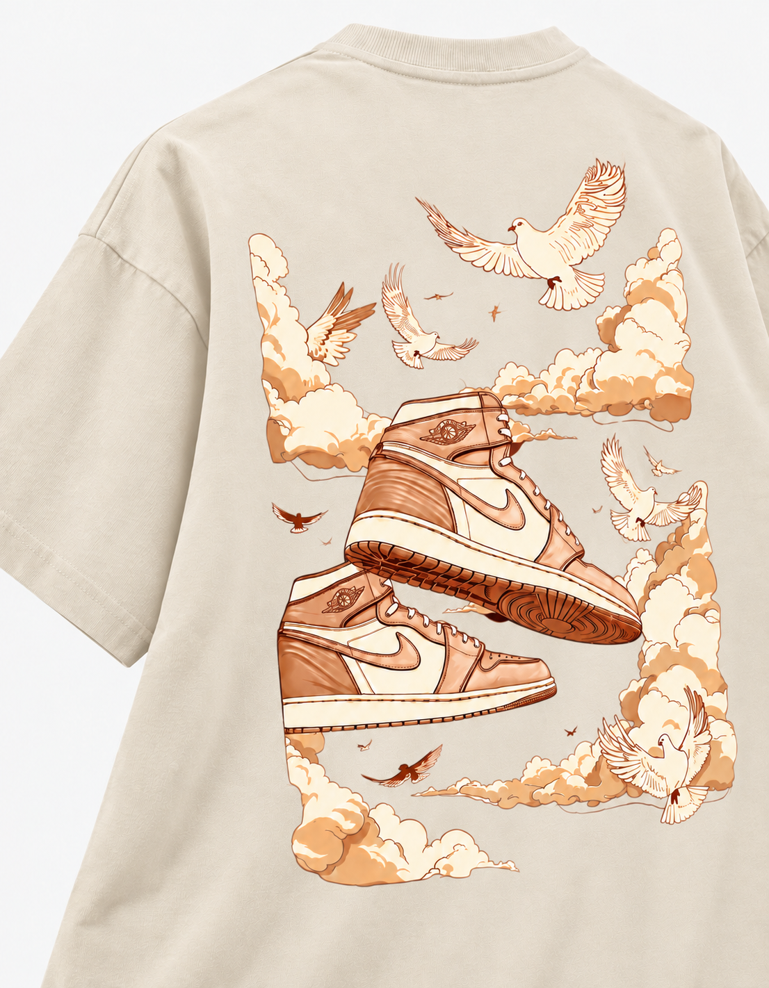 AIR Tee Ecru back graphic close-up