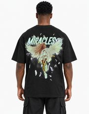 "ARCHANGEL" Tee BLACK back graphic on model