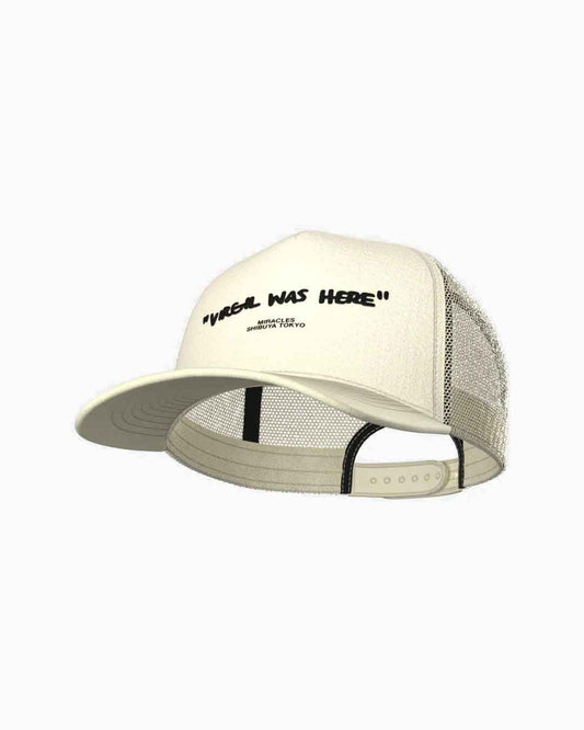 "Virgil Was Here' Trucker Hat Beige