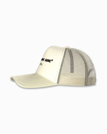 "Virgil Was Here' Trucker Hat Beige