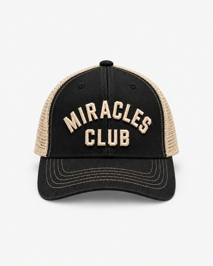 MIRACLES CLUB Trucker front view